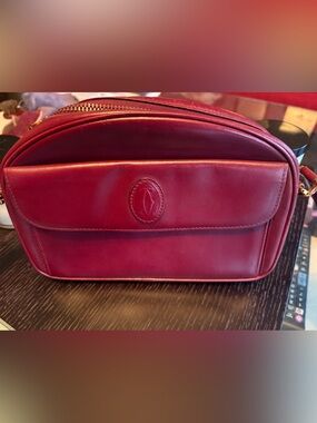 Cartier Vintage Must de Cartier small burgundy shoulder bag